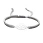 Lotus Symbol Bracelet for Women - Adjustable Cord, Silver Pendant, Spiritual Jewelry Gift - style: Silver Gray