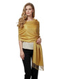 PASKMLNA Paisley Jacquard Pashmina Shawl Wrap Scarf Stole - color: Gold