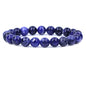 Amandastone Natural Gemstone 8mm Round Beads Stretch Bracelet 7 Inch - color: Blue Sodalite