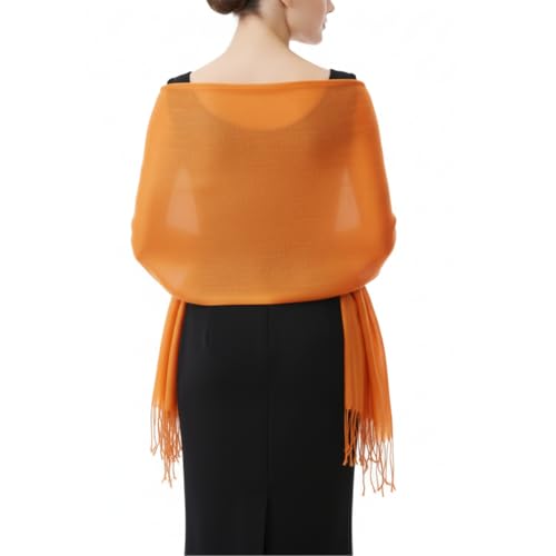Peach Couture Women’s Pashmina Shawl Wrap – Warm Long Large Scarf for Evening Dress, Bridesmaid, Wedding & Bridal Wear - color: Gold