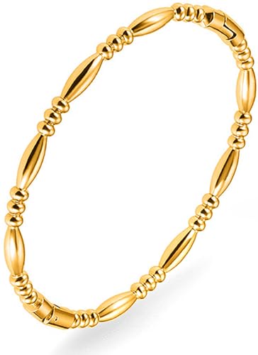 Stainless Steel Bamboo Design Bracelet Titanium Steel Bangle - color: Water Gold