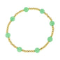 Gold Beaded Stack Bracelets for Women, Handmade Colorful Natural Beads Stackable Stretch Bracelet Everyday Fashion Jewelry Gift. - color: green gold