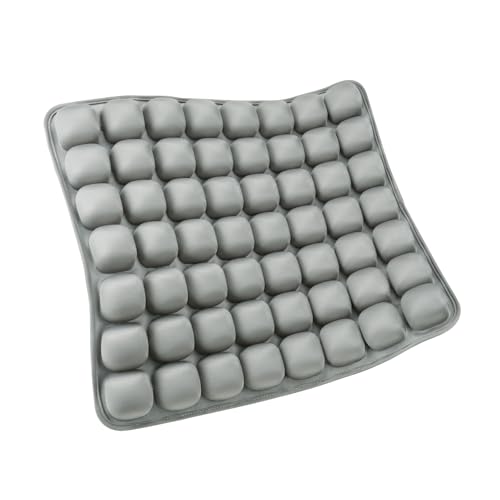 SUNFICON Inflatable Car Seat Cushion Air Seat Cushion Work from Home Office Chair Cushion Wheelchair Pad Anti Bedsore Orthopedics Pain Pressure Relief Cushion Camping Seat Mat w Pump 18"x16"x1'' Gray