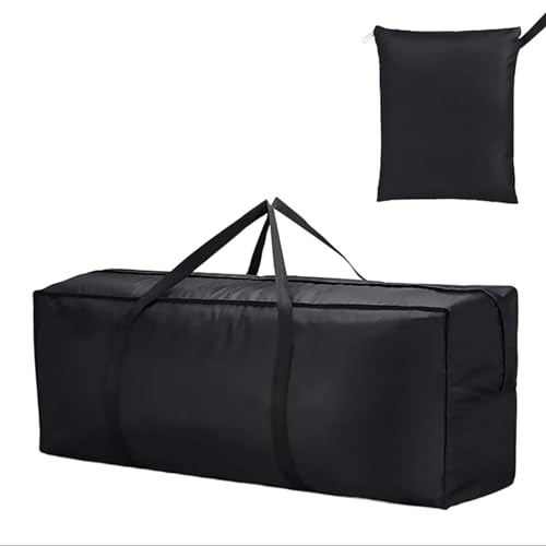 68" Extra Large Waterproof Outdoor Cushion Storage Bag – Heavy Duty Patio Furniture Cover with Zipper,Handles for Pool Decor,Christmas Tree Storage & Moving (173x76x51cm) (Black) - color: Black