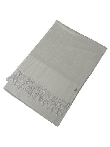 Pashmina Shawl Wrap for Women Soft Lightweight Multi-Purpose Scarf for Weddings, Parties & Casual Wear - color: Jacquard White - Pl1829