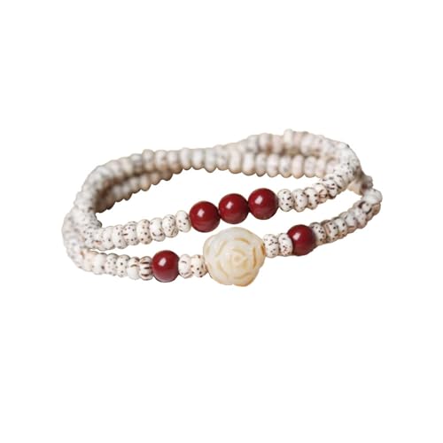 Natural Star Moon Bodhi Bracelet for Women Men Double-loop Winding Star Moon Bead Bracelet Meditatioon Healing Anxiety Relief Energy Buddha Bead Bracelets Birthday Gift - color: Bodhi 122