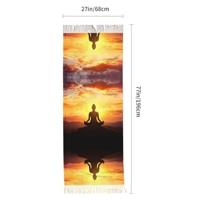 Yoga Meditation Scarf for Women Winter Warm Scarves, Cashmere Feel Tassel Fashion Scarfs, Pashmina Shawl and Wraps