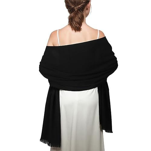 Shawl Wraps for Women Pashmina Shawls and Wraps for Evening Dresses Large Soft Scarf Winter Scarf Wedding Shawl… - color: Black