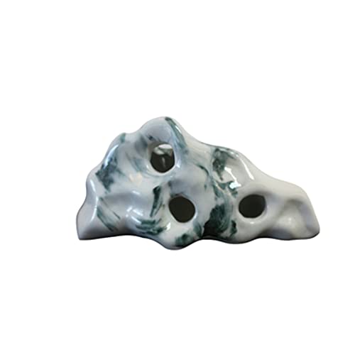 Home Decoration New Chinese Dry Landscape Zen Hollow Mountain Decoration Japanese Living Room Ceramic Rockery Porch Mountains Statuette for Your Desk, Small