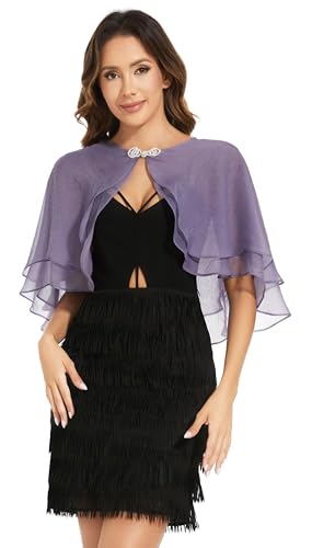 Women's Sheer Tencel Shawls and Wraps for Evening Dresses Soft Wedding Cape Lightweight Bridesmaid Scarves Cover Up - color: Violet