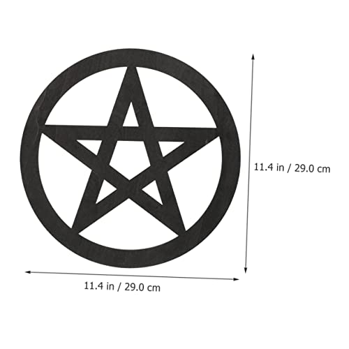 Garneck 2pcs Wooden Pentacle Altar Decor Ritual Object for Home Office and Restaurant for Sacrifice Supplies Wall and Table Decoration Brown Black