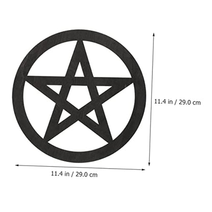 Garneck 2pcs Wooden Pentacle Altar Decor Ritual Object for Home Office and Restaurant for Sacrifice Supplies Wall and Table Decoration Brown Black