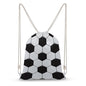 Soccer Ball White And Black Portable Canvas Drawstring Backpack with Drawstring Pockets 35x50cm - color: Soccer Ball White and Black, size: 35x50cm
