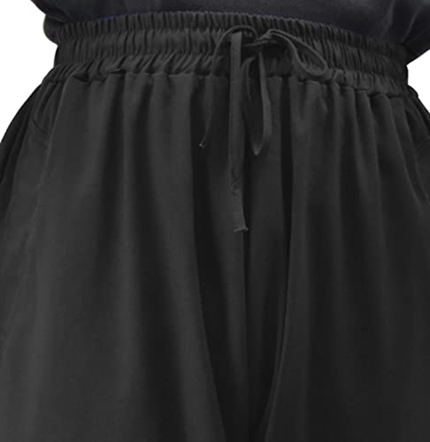 CLANMILUMS Men's Cotton Harem Pants Casual Loose Hippie Drop Crotch Trouser - color: Black1, size: 3X-Large