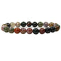 Angelstones Handmade Natural Healing Gemstone 8mm Round Beads Stretch Crystal Bracelet 7 Inch Unisex - color: India Agate