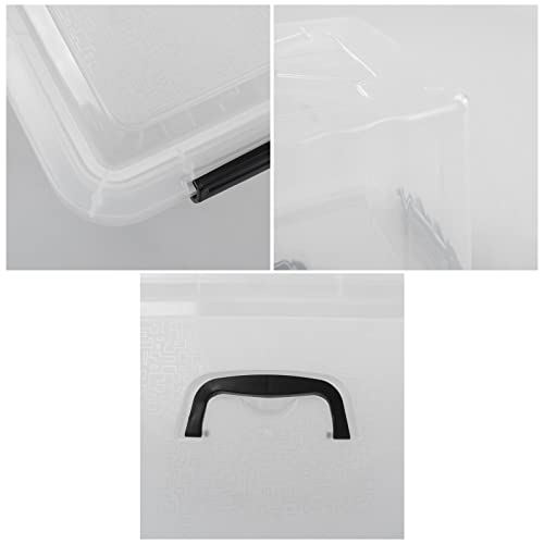 12 Quart Plastic Storage Latch Box with Handle, Plastic Bin with Lid, 6 Pack