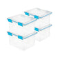 Sterilite 4-Pack Gasket Box, Weather-Resistant Storage Bins with Latching Lids, 32 Quart - Heavy-Duty Organizing Containers for Closet, Bathroom, and Office - size: 32 Quart, style: 4 Pack