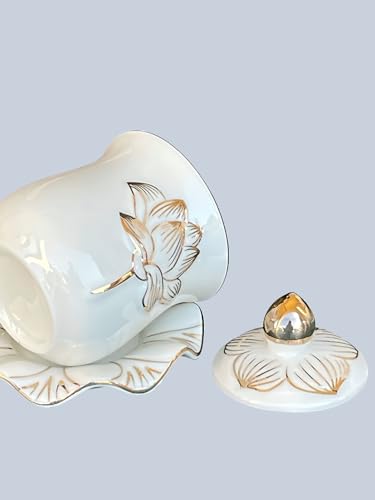 Houlu Ceramic Altar Cup, Holy Water Offering Cup - White - color: White