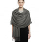 Peach Couture Women’s Pashmina Shawl Wrap – Warm Long Large Scarf for Evening Dress, Bridesmaid, Wedding & Bridal Wear - color: Charcoal Grey