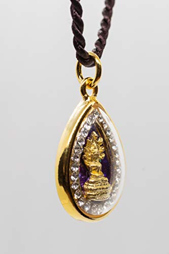 Artschatz Weekday Birthday Buddha Golden Colorful Thai Pendant, Amulet, Necklace, Charm, Sunday, Monday, Tuesday, Wednesday, Thursday, Friday, Saturday - style: Saturday - Phra Naga Prok “Protection”