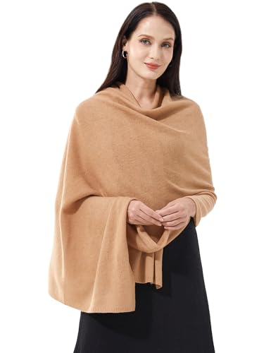 Soft Cashmere Blend Wrap Chic Scarf Stole for Women Wayfarer Travel Extra Large 87"x28" - color: Camel