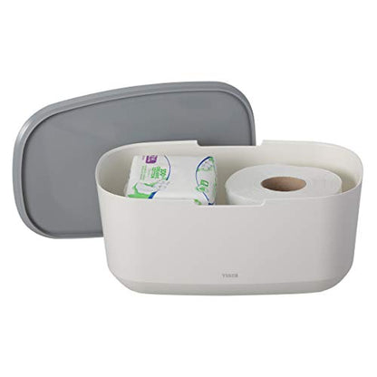 Tiger Tess Storage Box with lid White/Light Grey