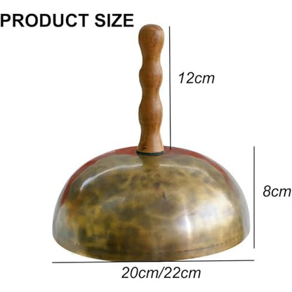 Handheld Metal Singing Bowl,Easy to Carry Meditation Sound Bowl, Removable Meditation Yoga Buddha Sound,Tibetan Meditation Set for Yoga, Chakras, Unique Gift,21-22cm - size: 21