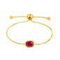 MAX + STONE 18K Gold Over Silver Gemstone Bracelets for Women | Hypoallergenic Birthstone Bracelet | Anti Tarnish Gold Plated Sterling Silver Bracelets for Women - color: Ruby