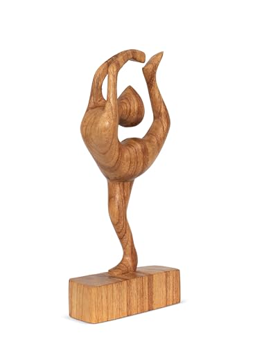 G6 Collection 10" Wooden Handmade Abstract Sculpture Art Decorative Home Decor Handcrafted Figurine Accent Decoration Artwork Hand Carved, Dancer Pose - style: Dancer Pose