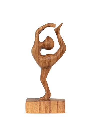 G6 Collection 10" Wooden Handmade Abstract Sculpture Art Decorative Home Decor Handcrafted Figurine Accent Decoration Artwork Hand Carved, Dancer Pose - style: Dancer Pose