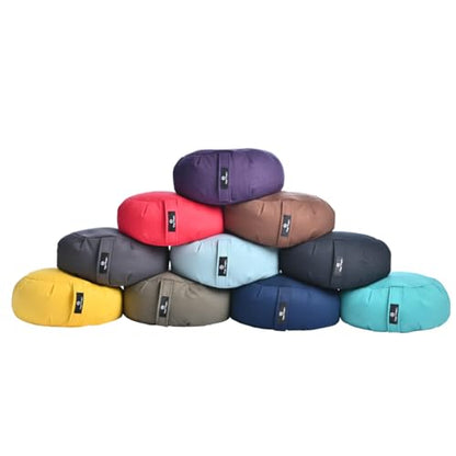 Hugger Mugger Zafu Meditation Cushion - Support in Cross-Legged Sitting, Buckwheat Filled, Durable Fabric, Convenient Handle, Handmade in USA - color: Black
