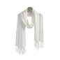 Jeelow Solid Color Scarf Wrap Shawl for Women Men – Soft Lightweight Head Scarf, All Season, Travel Beach Office Daily Wear - color: White Modal