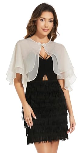 Women's Sheer Tencel Shawls and Wraps for Evening Dresses Soft Wedding Cape Lightweight Bridesmaid Scarves Cover Up - color: Ivory