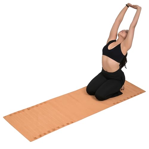 Silak Handmade Organic Cotton Yoga Mat Cotton Exercise Rug – Handwoven, Absorbent & Hand Washable Fitness Mat Ideal for Yoga, Workouts and Meditation - color: Sunstone