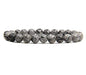 Angelstones Handmade Natural Healing Gemstone 8mm Round Beads Stretch Crystal Bracelet 7 Inch Unisex - color: Gray Picture Jasper