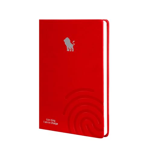 Comix Guided Journal for Women & Men & Teen – Daily Prompts for Self-Discovery, Gratitude, Reflection – Goal Setting Notebook for Mindfulness, Happiness, Gift Choice– Red, Lion - color: Red