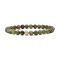 Justinstones Gem Semi Precious Gemstone 6mm Round Beads Stretch Bracelet 6.5 Inch - color: Green Opal