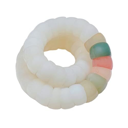 Natural Bodhi Seeds Beads Bracelet, Zen Fidget Stretch Color Gradient Bracelet for Mind-Calming, Meditation Practice Beads Accessory for Women and Men - color: White-01