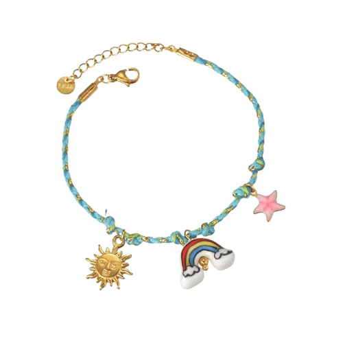 Minimalist Vintage Styles Adjustable Rope Chain Bracelet for Women Lightweight Everyday Jewelry - color: B1212 E