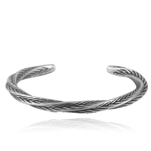 Handmade 925 Sterling Silver Bangle Bracelet Simple Silver/Gold Adjustable Cuff Bangles Durable Stainless Steel bracelet for Men &Women Daily Jewelry Gift for Anniversary Birthday Gift - color: Bangle-22