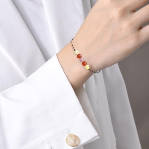 yfstyle Crystal Healing Stones Bracelets for Women & Men - Amethyst Anxiety Protection Bracelets - Natural Gemstones Jewelry Gifts - color: Uplifting