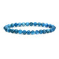 Angelstones Handmade Natural Healing Gemstone 6mm Round Beads Stretch Crystal Bracelet 7 Inch Unisex - color: Blue Green Apatite