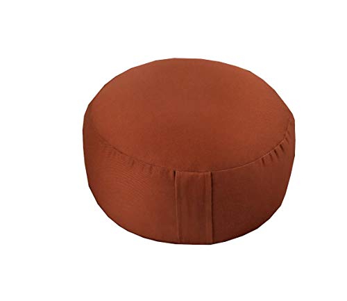 Round Buckwheat Zafu Meditation Cushion - color: Clay
