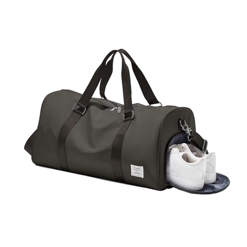 Gym Bag for Women Men with Shoe Compartment,Small Travel Duffle Bags for Traveling Overnight Weekender Bag Personal Item Travel Bag Large Sport Bag Workout Bag Coffee Brown - color: D10-Coffee Brown