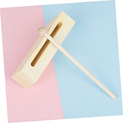 BESPORTBLE Orff Musical Wood Block Percussion Instrument with Mallet Double Tone Rhythm Block for Kids Educational Music Toy for Early Learning