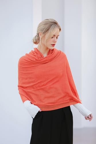 Pashmina Shawl Party Wraps Evening Dress Bridesmaid Long Cotton Scarves for Wedding - color: Orange 8