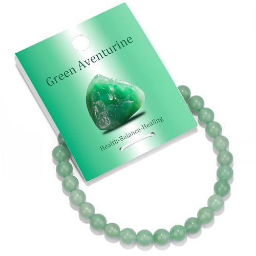 Vinswet 4mm 6mm 8mm Healing Crystal Bracelets for Women Men Natural Stone Beaded Stretch Bracelet Handmade Gemstone Reiki Spiritual Jewelry Gifts - color: Green Aventurine, size: 6mm