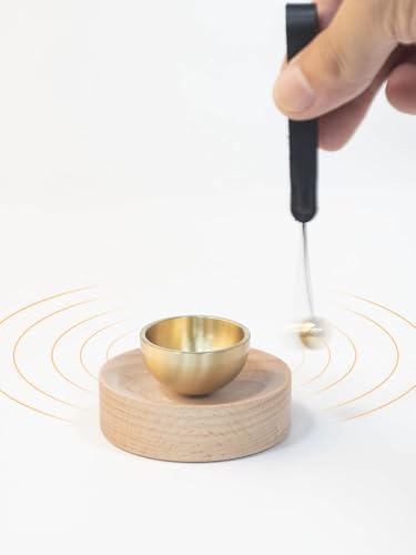 Portable Mini Singing Bowl Set Beautiful sound and look Little Tibetan Singing Bowl Set | Easy To Play | Chakra therapy, hand beaten | Creates Beautiful Sound for Healing, Meditation & Relaxation - color: Light color