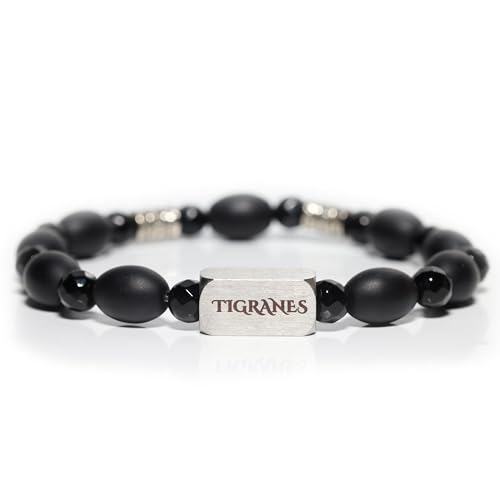 Tigranes Premium Natural Stone Bracelet Collection – Handmade Gemstone Jewelry in Luxury Branded Gift Box - style: Matte Onyx