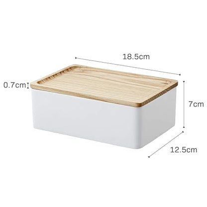 YAMAZAKI Home Rin Accessory Box With Wooden Lid For Jewelry, Watches, Or Sunglasses - Polystone - color: Ash
